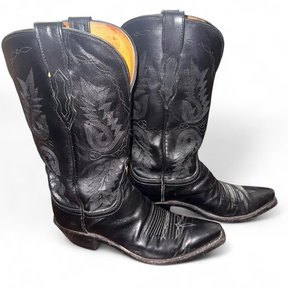 Authentic Lucchese 1883 Black Leather Cowboy Boots 👢